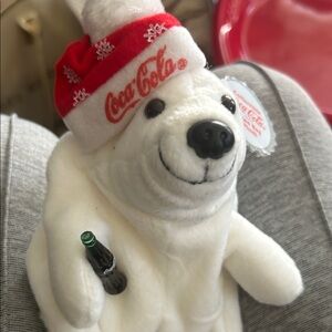 Coca-Cola Polar Bear with Red Hat and Bottle